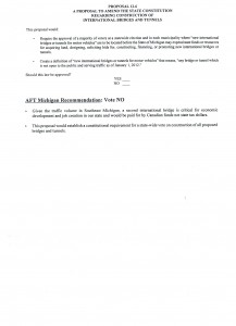 Ballot Language along with AFT Michigan's voting recommendation and reasoning for Proposal 6